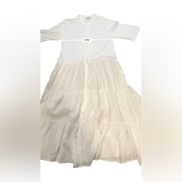 Etici Women’s White Linen Maxi Dress Cottagecore Button Front Made in Italy M/L - Picture 15 of 15